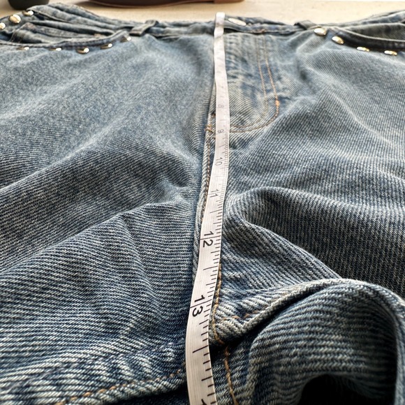 Reformation Cary High Rise Slouchy Wide Leg Jeans Chesapeake Studded 29 - Picture 9 of 10